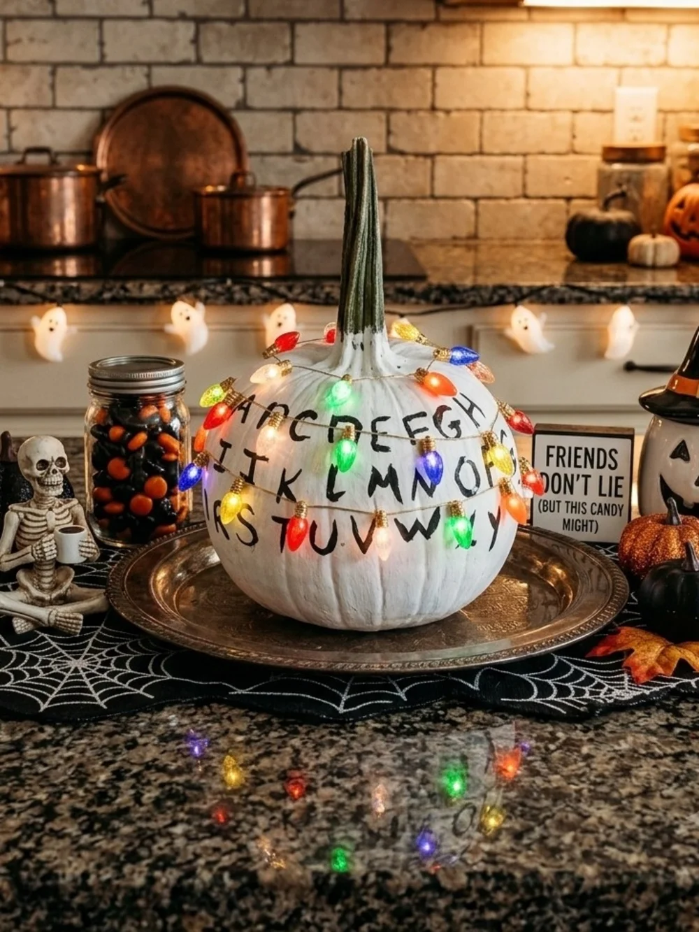 Stranger Things Alphabet String Light Pumpkin Decorating Kit